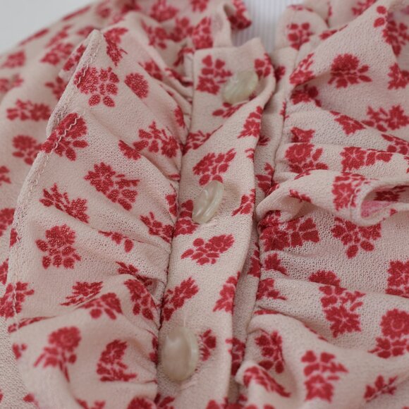 Vintage 70s Ditsy Floral Polyester Pullover Union Made Blouse by Alamode of Cali - Picture 9 of 11